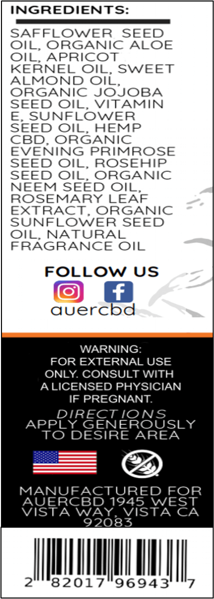 CBD Massage Oil - 1000mg