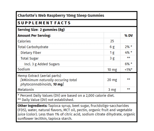Charlotte’s Web CBD Gummies for Sleep - Raspberry